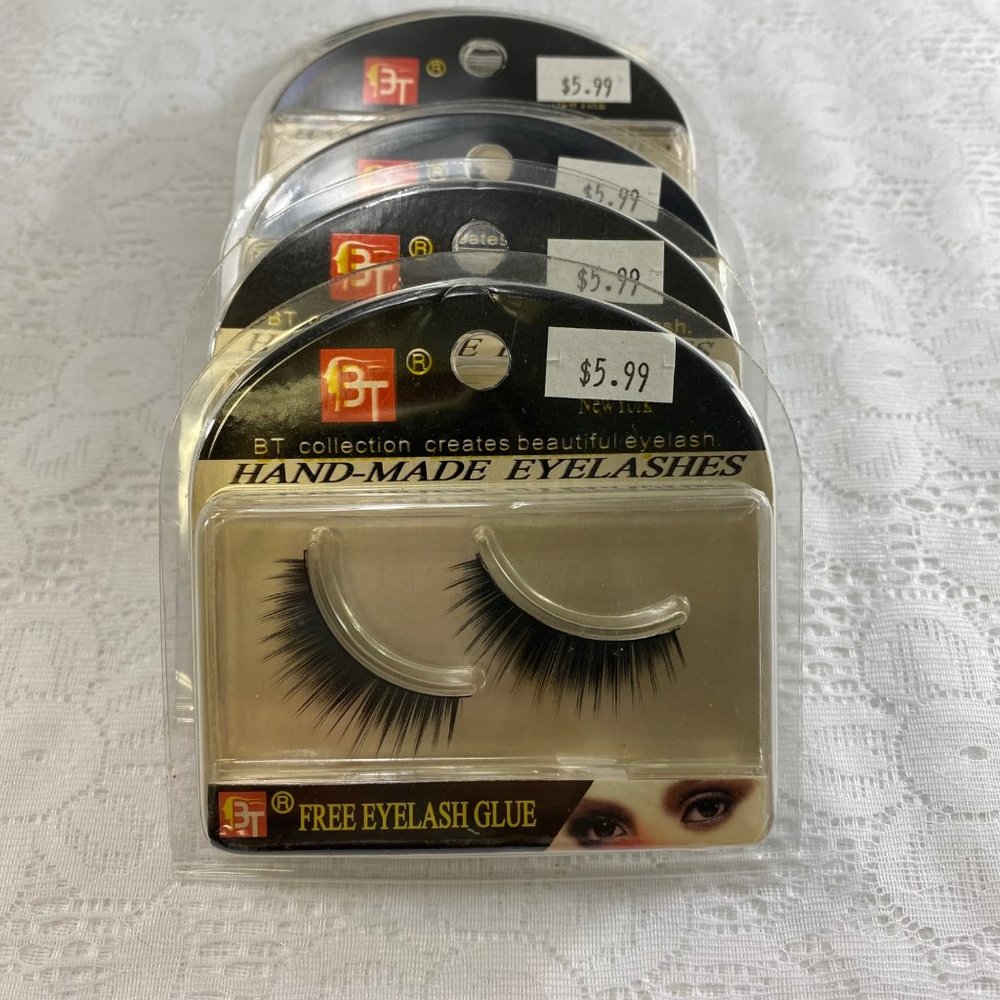 BT Handmade False Eye Lashes.  4 pair.  #05428. Glue Included.